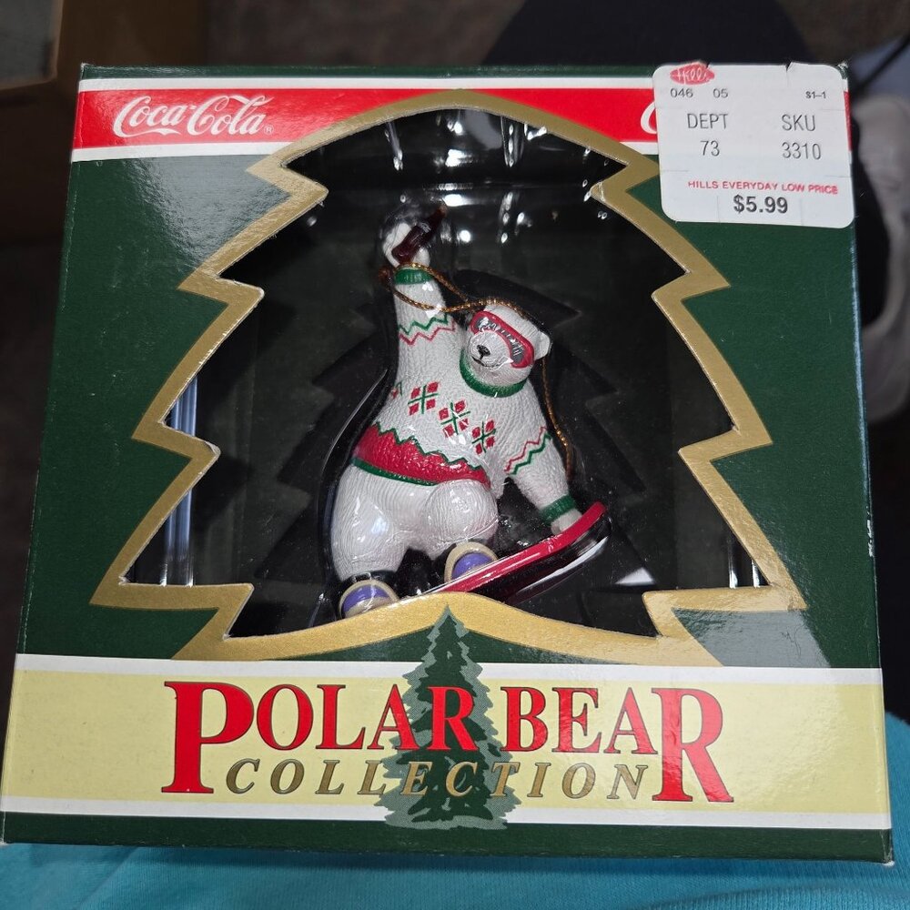 Vntage Coca-Cola Polar Bear Christmas ornament from the "Polar Bear Collection"